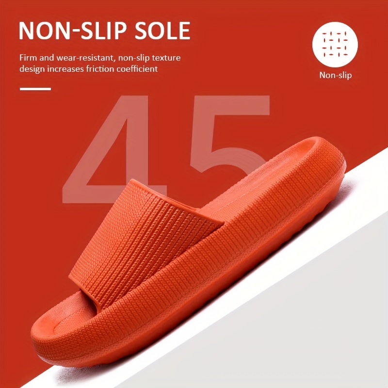 Women's Thick-Sole Non-Slip EVA Slippers - Slip-On Comfort with Textured Grip, Lightweight Indoor/Outdoor Beach Sandals for Home, Pool & Travel - Black, Indoor Footwear | Versatile Footwear | Durable Footwear