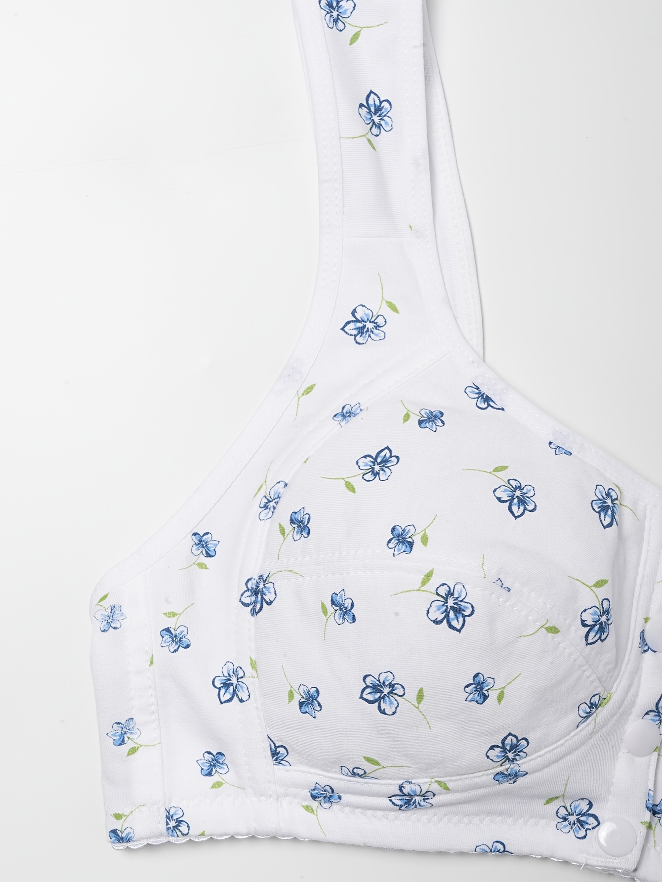 Women's large size four seasons random print vest underwear, soft, comfortable and breathable front button underwear