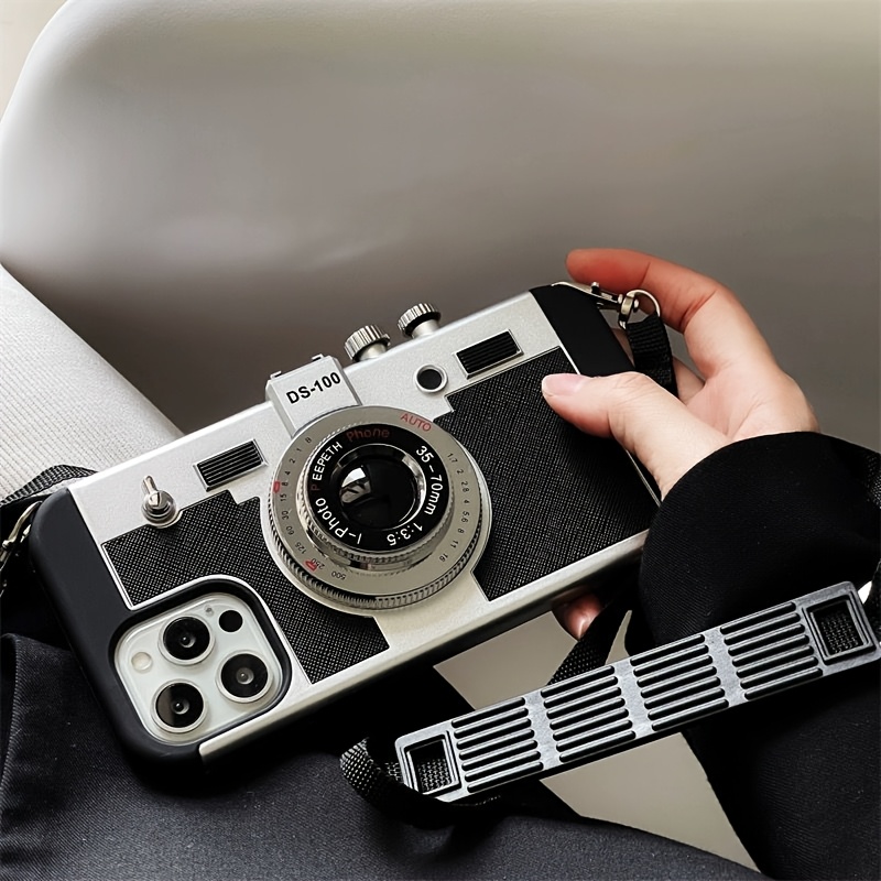 Handyhlle - Neue 3D Stereoskopische Kreative Retro Nostalgische Kamera  Handyhlle mit Umhngeband, Ser Stil * Urlaubsgeschenk fr, Hochwertige  Weiche Vollstndige Schutzhlle fr * iPhone ...