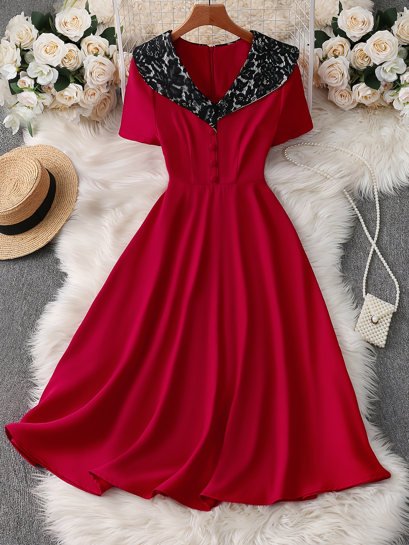 red dress long sleeve lace V Neck Long Sleeves Layered Red Lace Short Prom Dress, Long Sleeves Red  Lace Formal Graduation Homecoming Dress