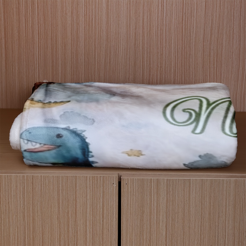 Personalized Dinosaur Blanket with Custom Name