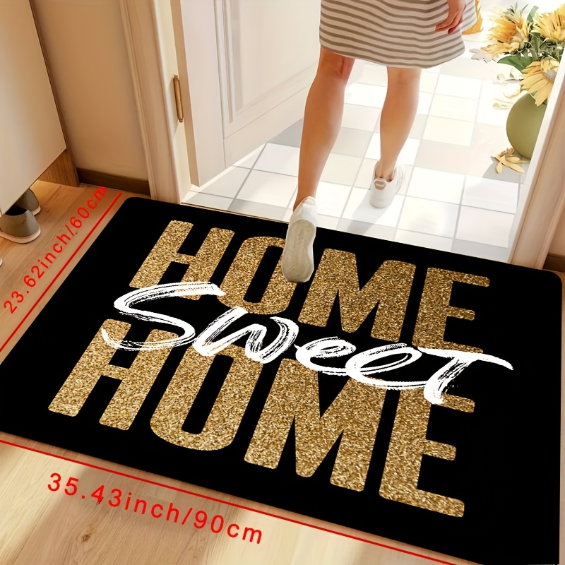 Image of 1pc For Home Sweet For Welcome Door Mat, Anti-slip, Soft, Easy To Clean Rug For Home , Kitchen, Living Room, Bathroom, Bedroom