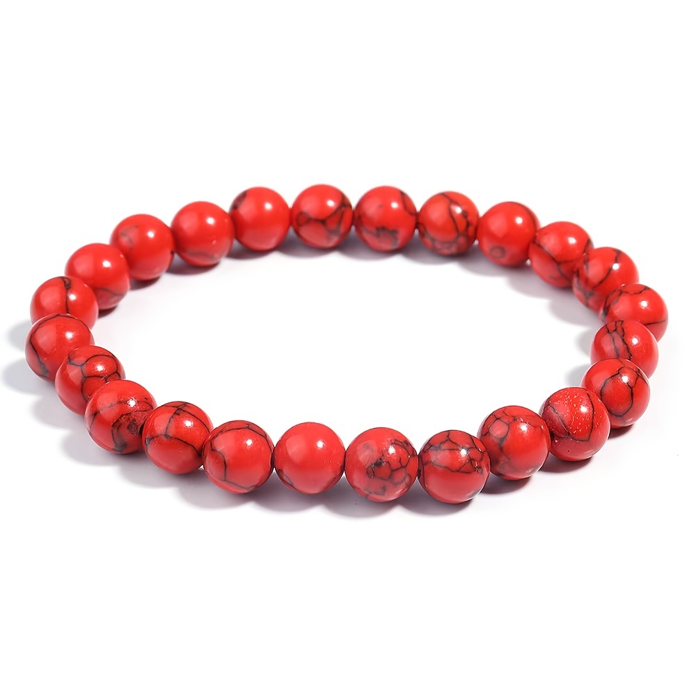 4pc Women's Natural Red Turquoise Bracelet Set