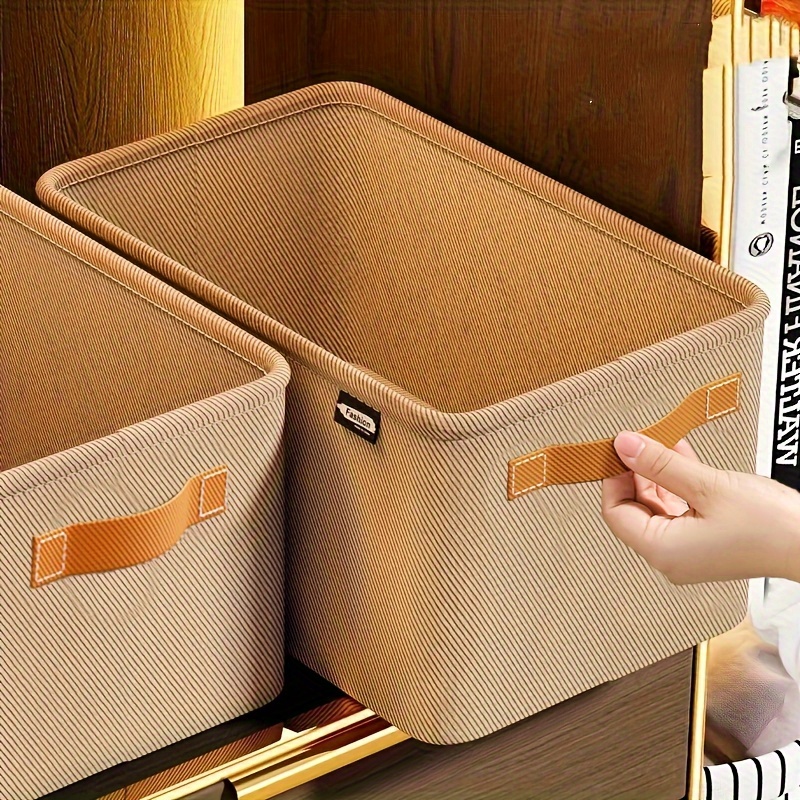 

Extra-large Classic Style Canvas Storage Bins With Handles - Perfect For Clothes, Pants, Toys & More - Ideal For Home, Kitchen, And Closet Organization