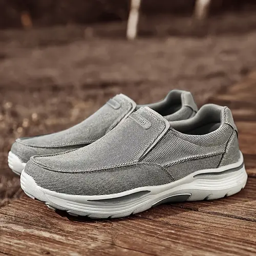 mens solid colour slip on loafer shoes comfy non slip breathable casual soft shoes for mens outdoor activities