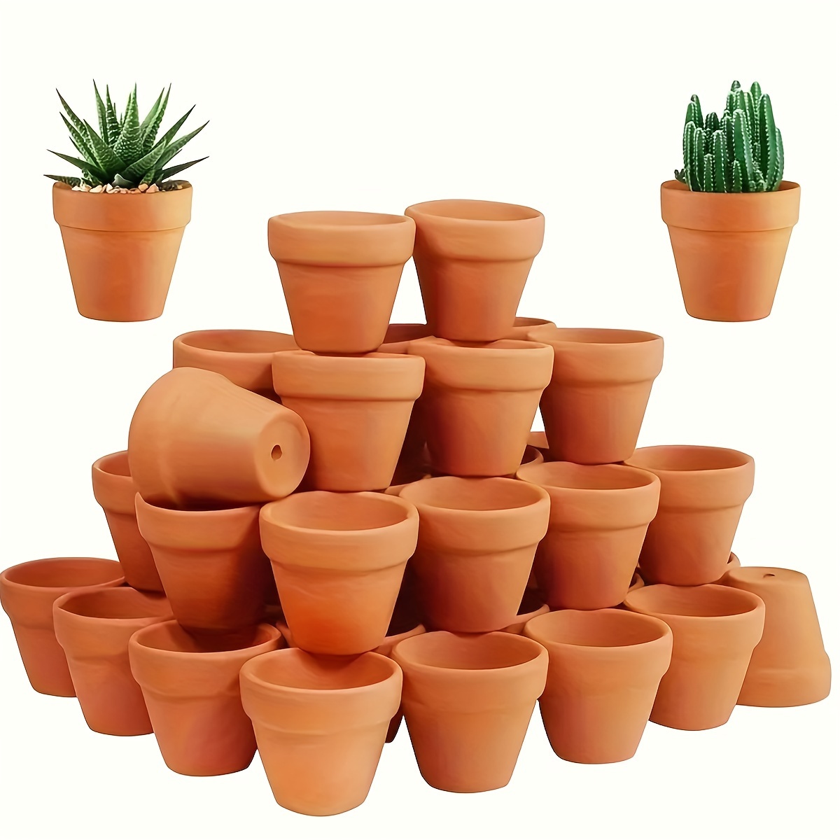 

Set Of 10 Premium Red Ceramic Planters - Lightweight, Versatile For Indoor/outdoor Use