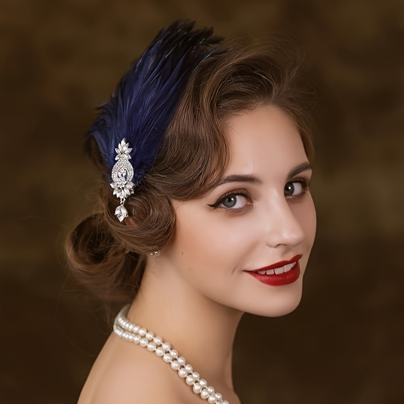 Hair Clip 1920 Feather Headpiece 1920s Feather Headpiece Flapper