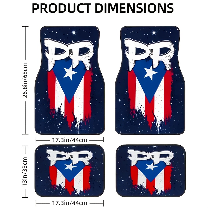 TEMU Puerto Pride Car Floor Mats Set Of 4, Auto Accessories Car Floor Mats, Universal Fit For Sedans & Suvs. Non-slip Wear-resistant Easy-clean Car