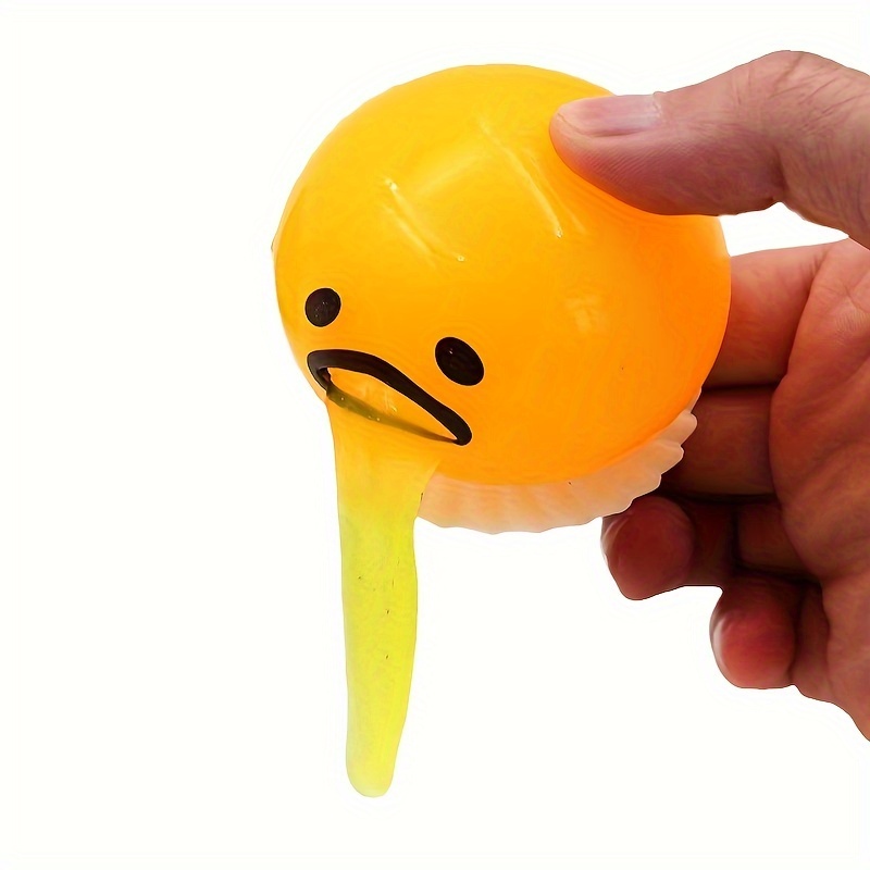 1pc puking egg yolk stress ball with yellow relieve stress toy