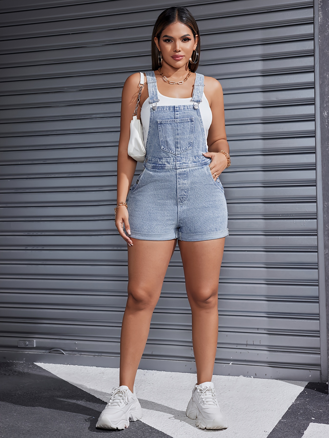 2024 fashion denim overalls sexy fashion wash denim shorts Temu