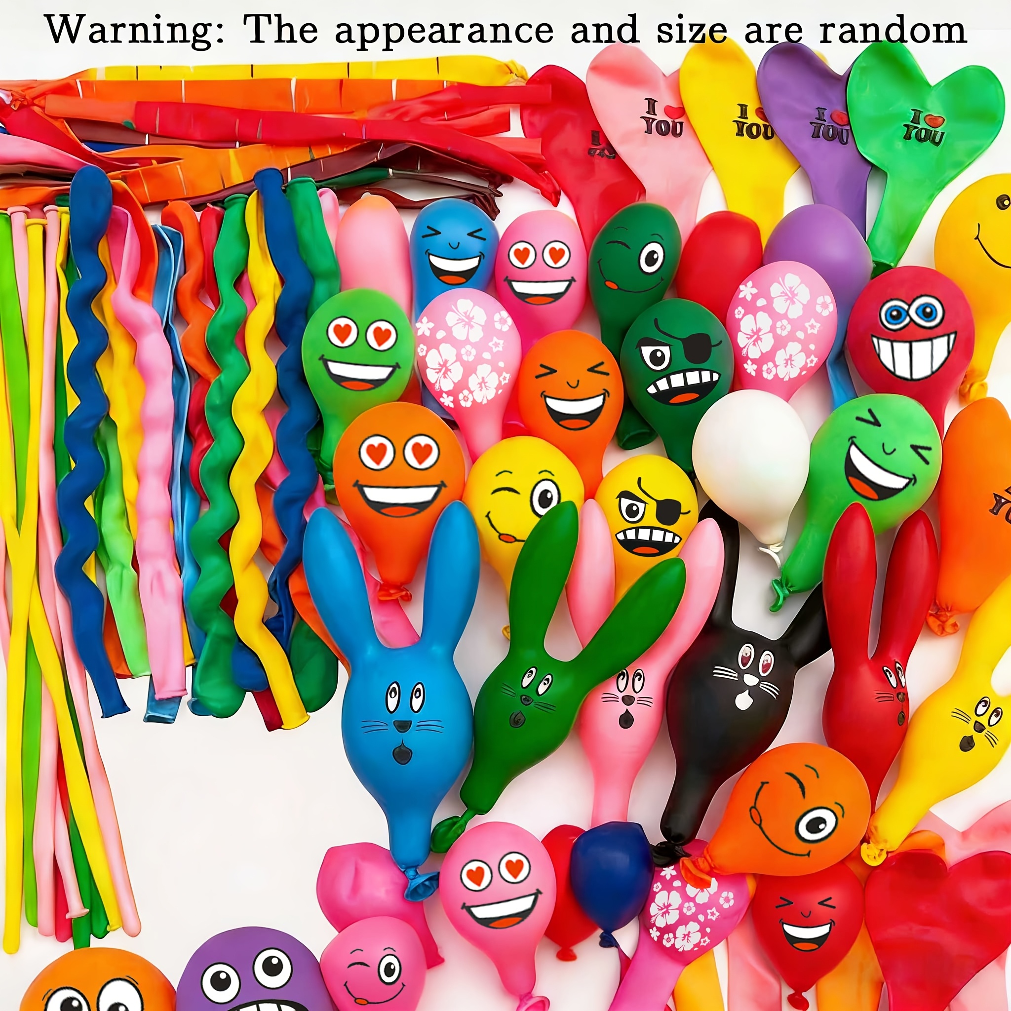 52pcs mixed color balloons long ear bunny head balloon random style and   shaped balloons vibrant colorful   balloons emulsion material for birthday wedding party christmas halloween easter