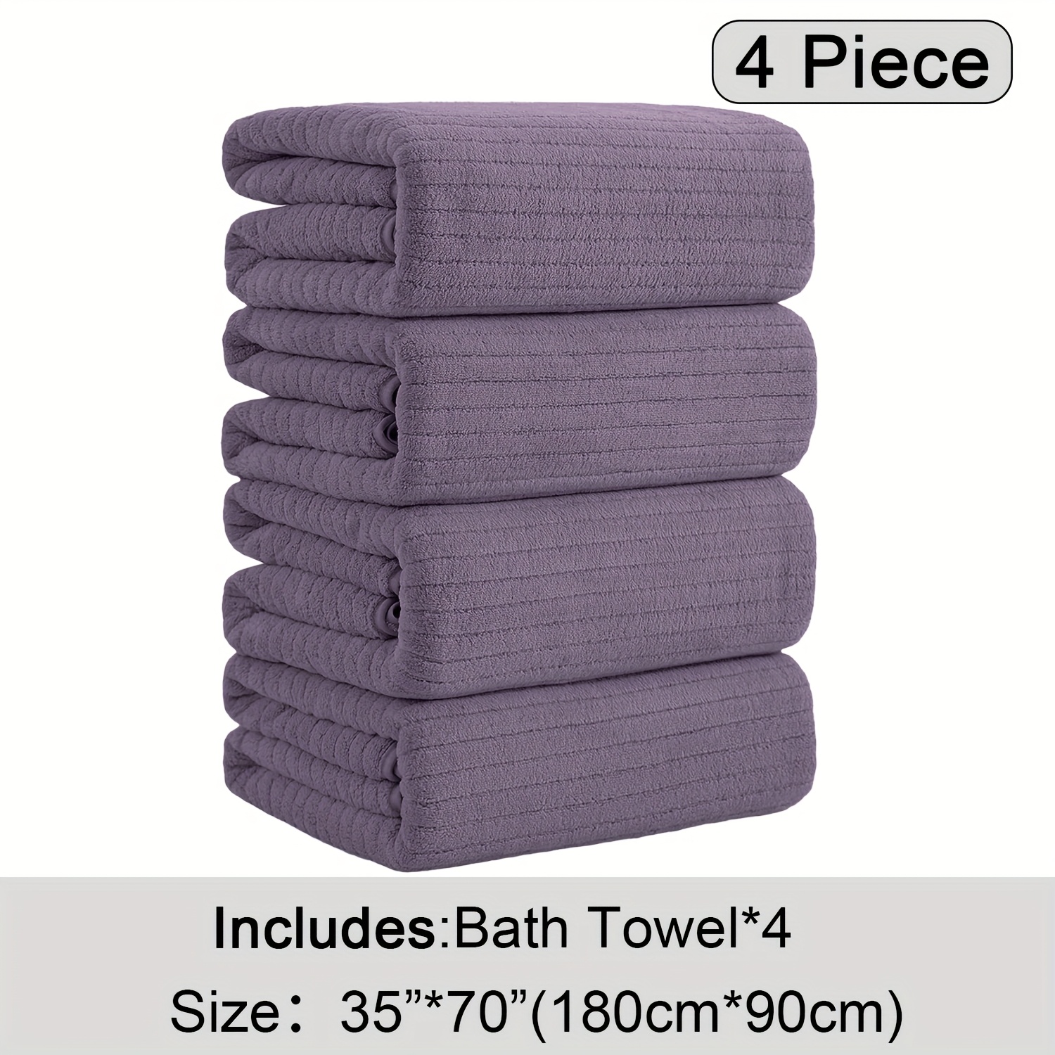 4 Pack Oversized Bath Towels Set, 35"x70" Extra Large Towel Microfiber Absorbent XL Bath Sheet Super Soft Bathroom Towels Set Quick Plus Size Shower Towels for Family Hotel 23 4 Pack Oversized Bath Towels Set, 35"x70" Extra Large Towel Microfiber Absorbent XL Bath Sheet Super Soft Bathroom Towels Set Quick Plus Size Shower Towels for Family Hotel - Image 23