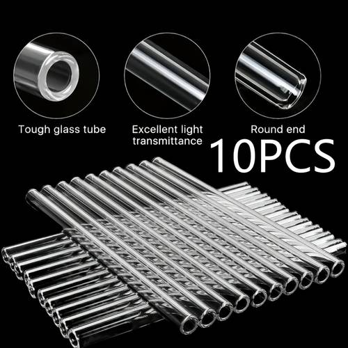 borosilicate glass tubes 12mm diameter x7 87 inches length high temperature resistant transparent used for processes industrial glass blowing laboratory equipment
