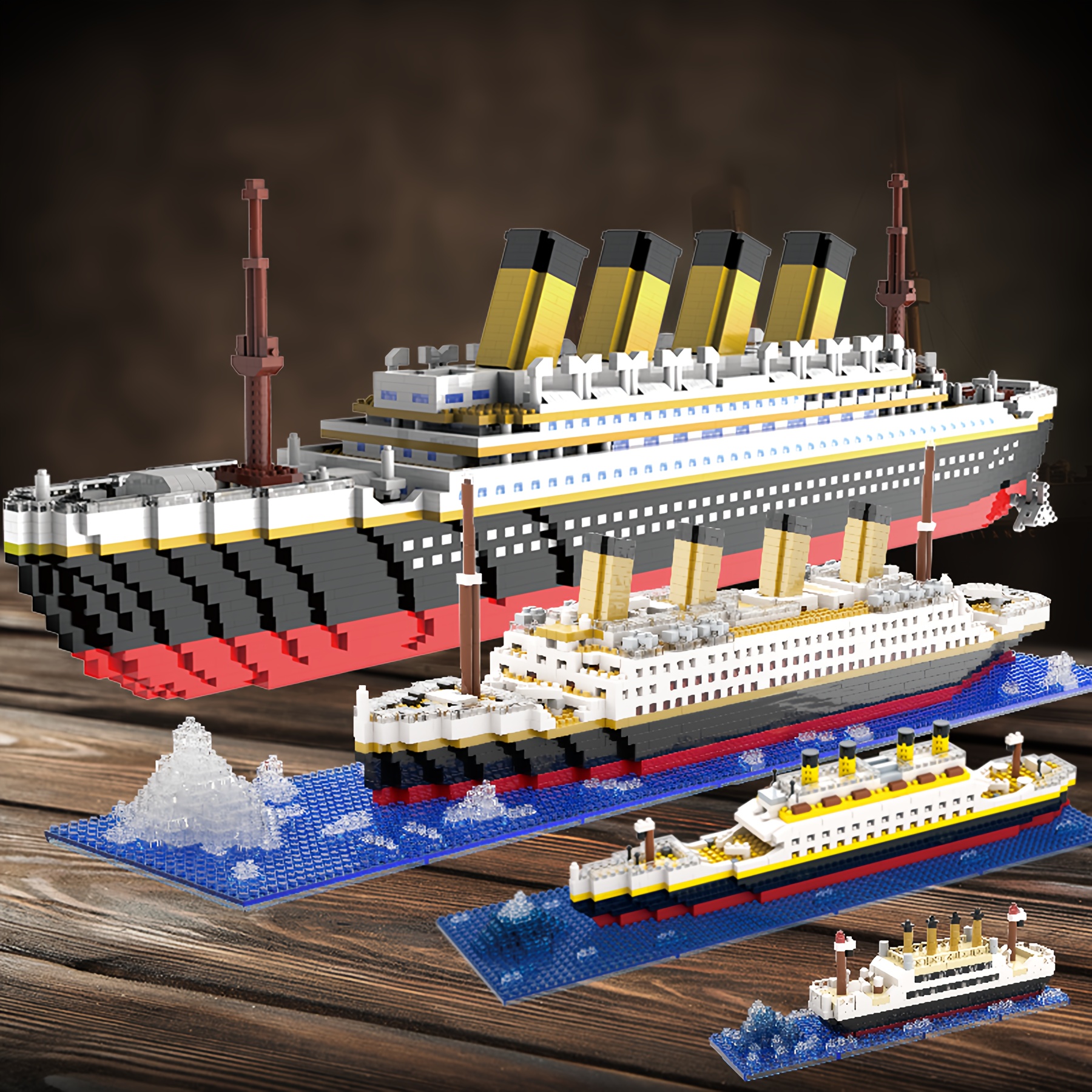 Large Building Block Set | Titanic Ocean Model | Educational Toy for Kids | Pixel Brick Home Decor | Creative Puzzle Construction Kit | Gift Box