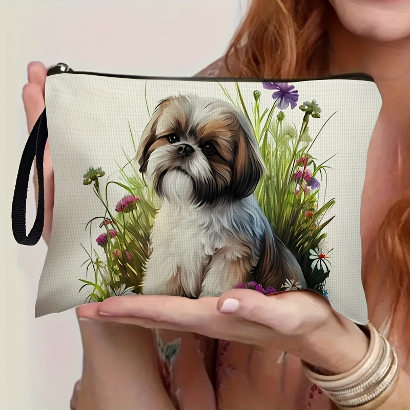 

& Makeup Bag - Polyester, Zippered Cosmetic Pouch For Travel & Daily Use - Perfect Gift For Pet Lovers, 6.7" X 9.9