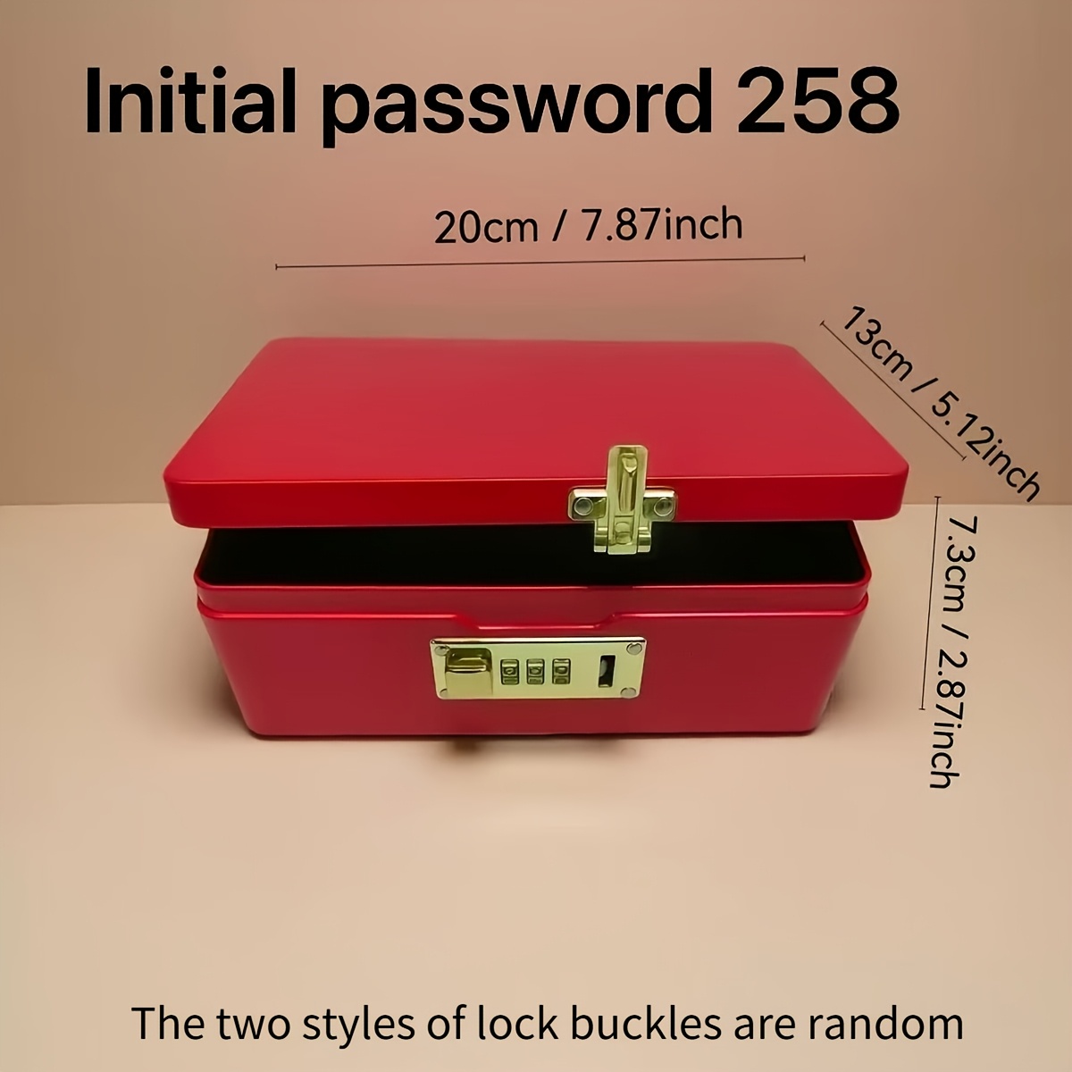 TEMU A Red Combination Lock Storage Metal Box. Safe For Storing Collectibles. Combination: 000