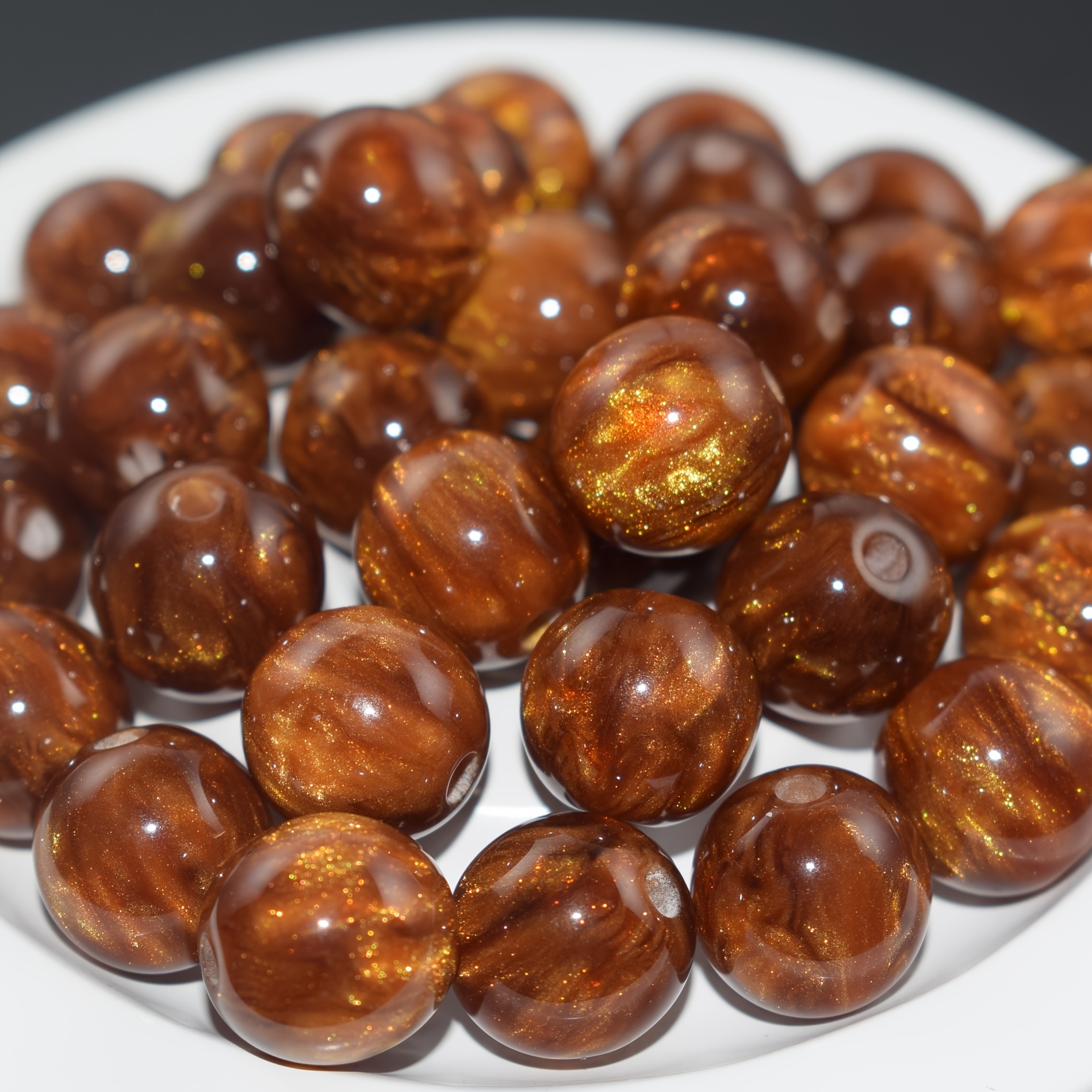 20pcs Tiger Eye Resin Loose Beads for DIY Jewellery
