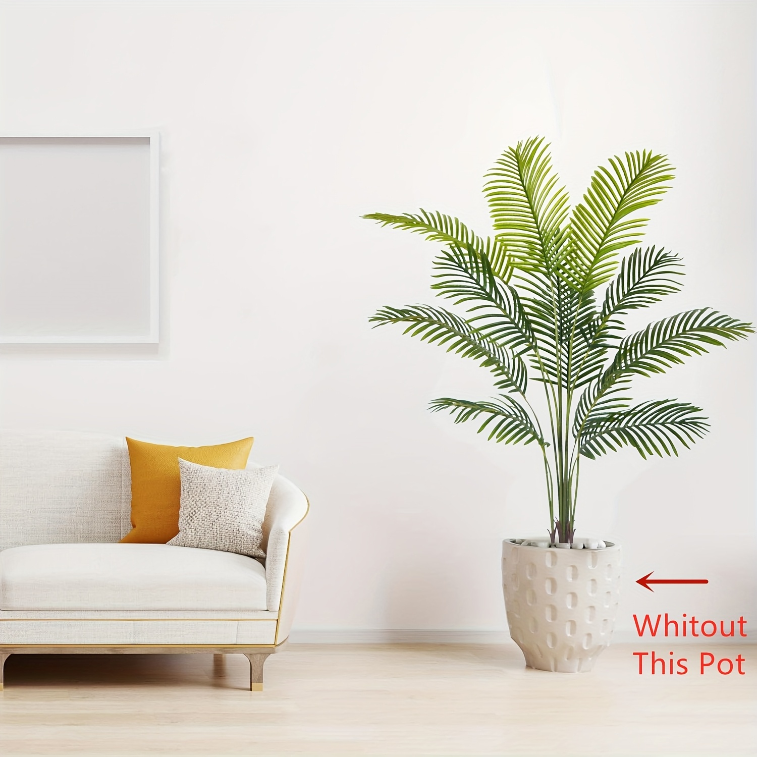 

53.1"/66.9" Artificial Tree In Woven Pot - Realistic Plant Design For Home, Office, Living Room, Bedroom, Farmhouse , Palm Tree Decor