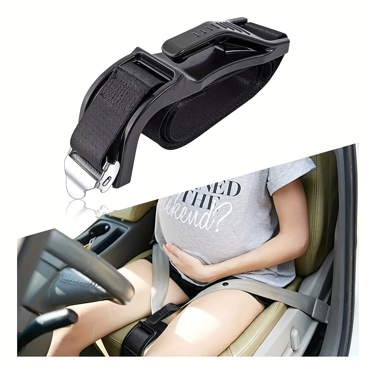 adjustable car safety belt positioner comfortable back support for women mothers large belly durable abs material mixed colors car seat accessories adjustable design breathable fabric car seat belt cushion details 0