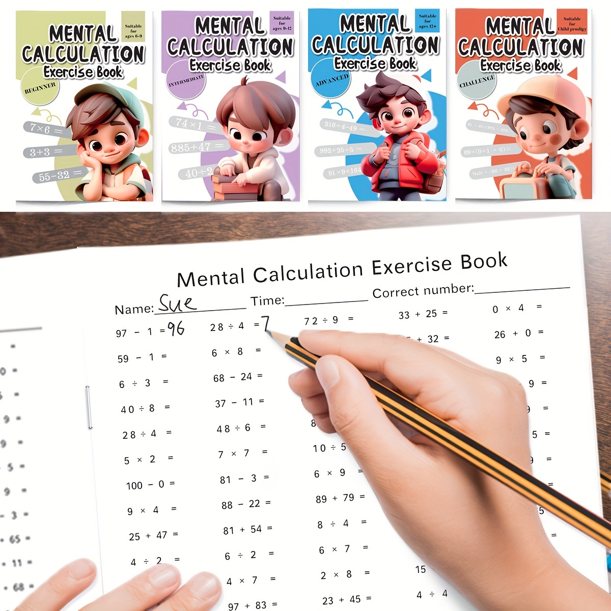 

1pc A4 Size 48 Pages Of Exercise Book, Calculation Workbook, Math Workbook, Different Books Suitable For Different Ages