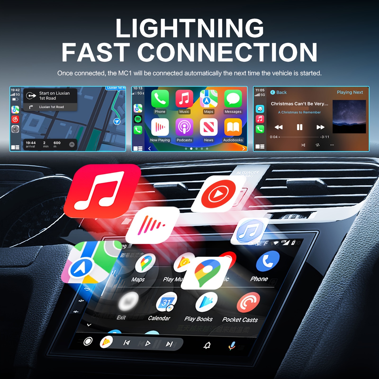 Wireless Android Auto Carplay Adapter Upgrade 5GHz Wifi Carplay Dongle für  Wired Carplay Car Conver