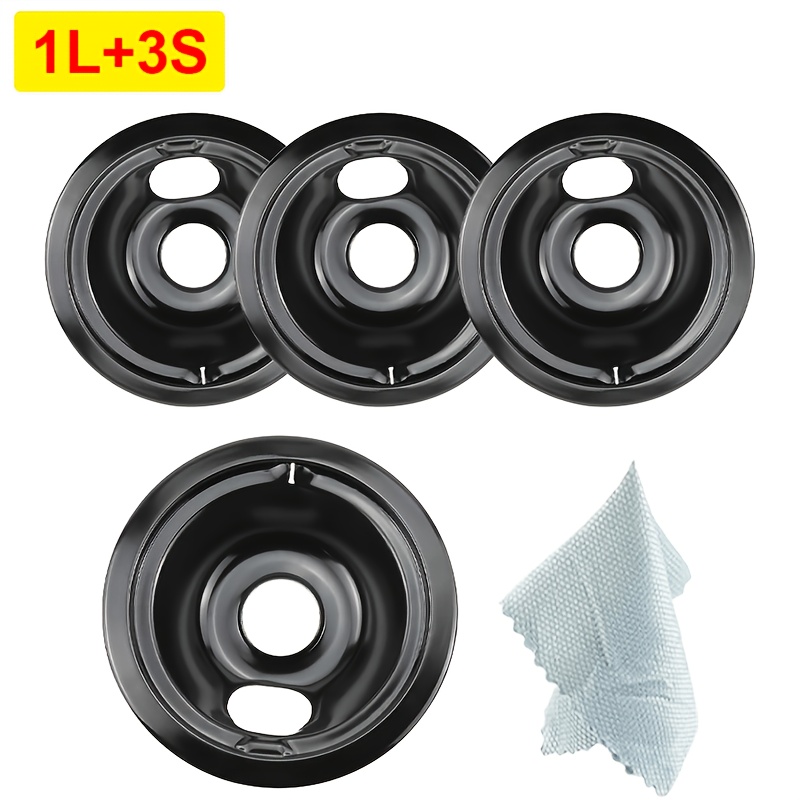 TEMU Wb31m19 Wb31m20 Drip Pan Bowls Set, With 1 Cleaning Cloth - Includes 1 Pack 8-inch Wb31m19 And 3 Packs 6-inch Wb31m20 - Replacement For