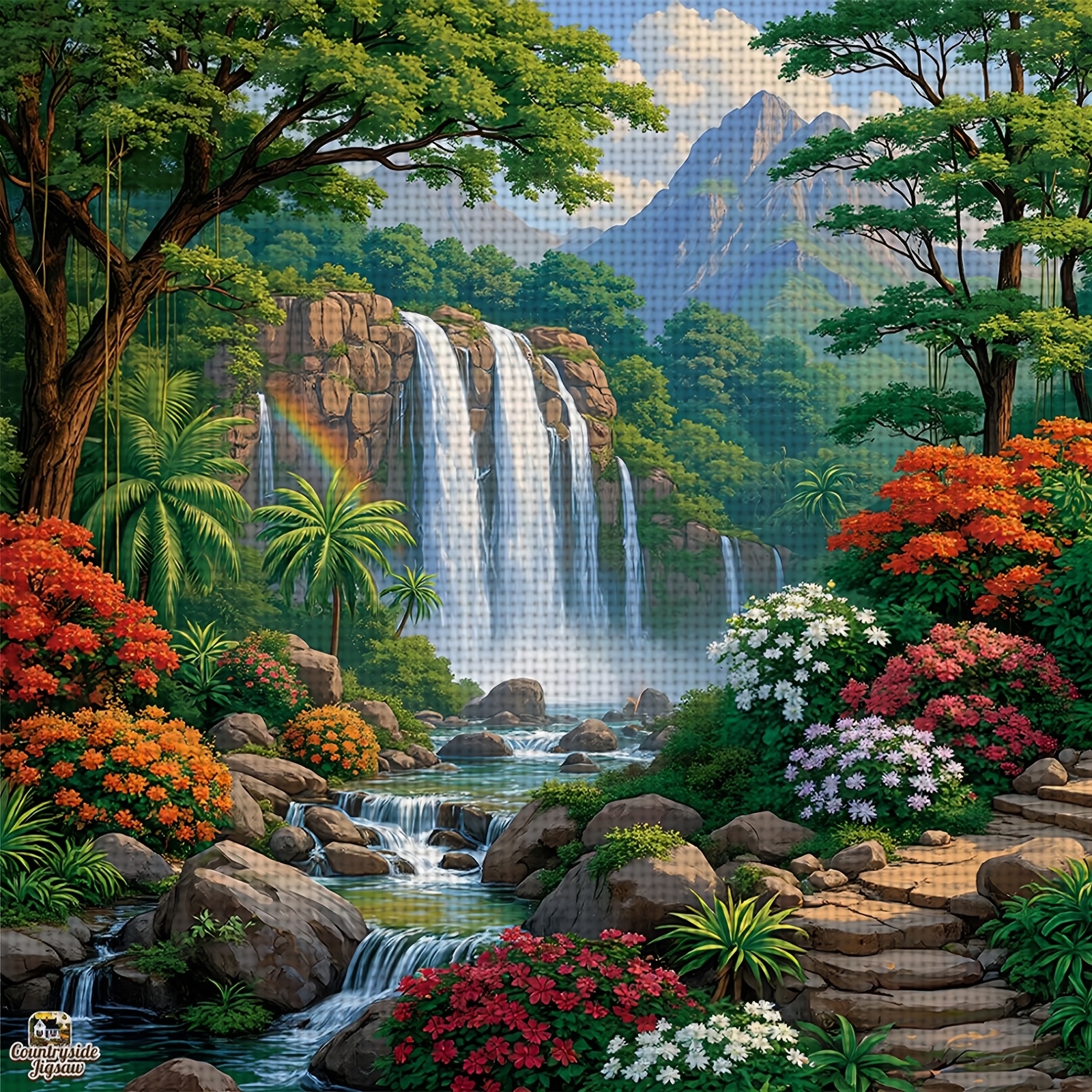 TEMU 1pc New Frameless 11ct/14ct Printed Fabric Cross Stitch Kit | Includes Printed Fabric, Needles, Chart, And Instructions, Sizes