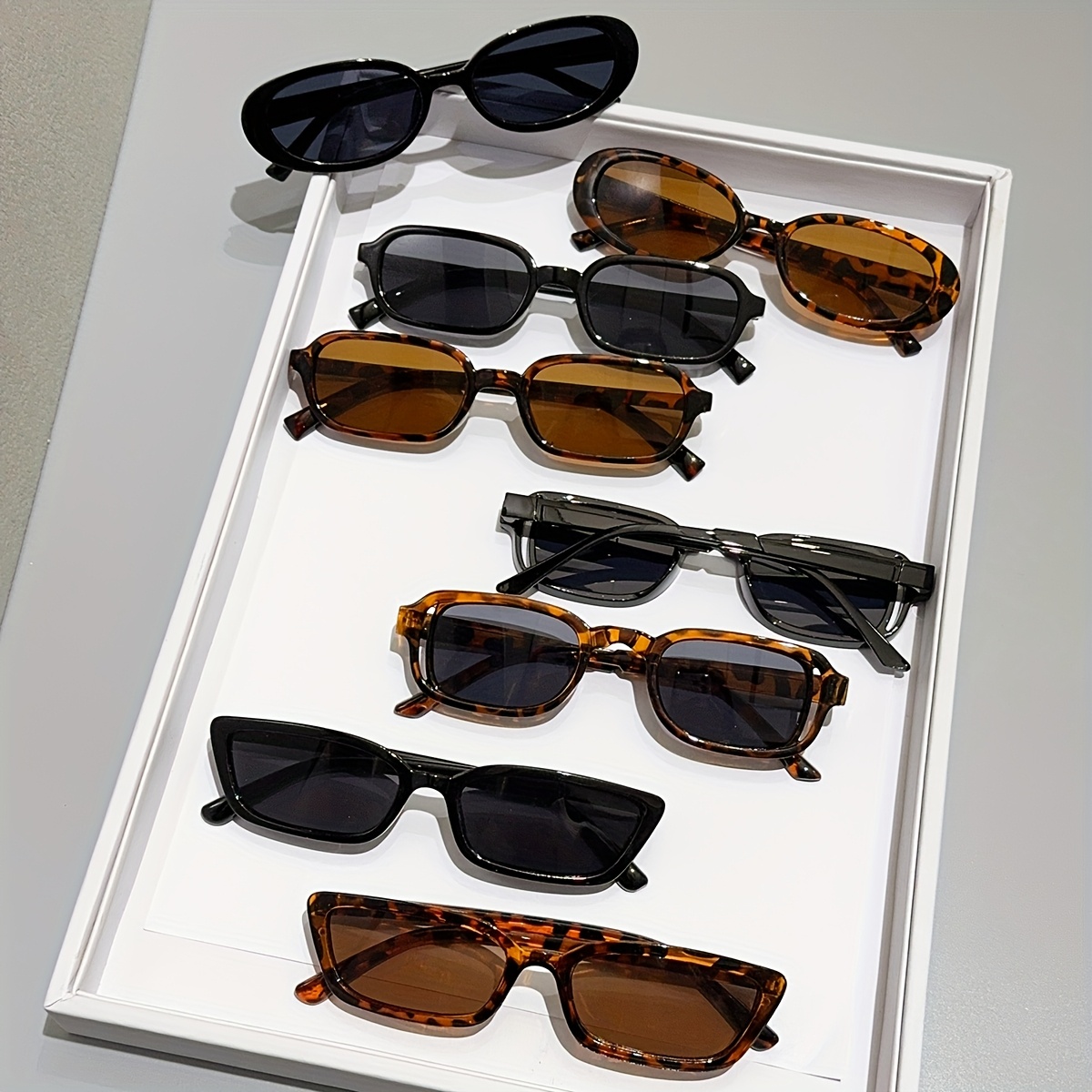 8pcs fashion mixed frame fashion glasses set classic - Temu Oman display picture 1