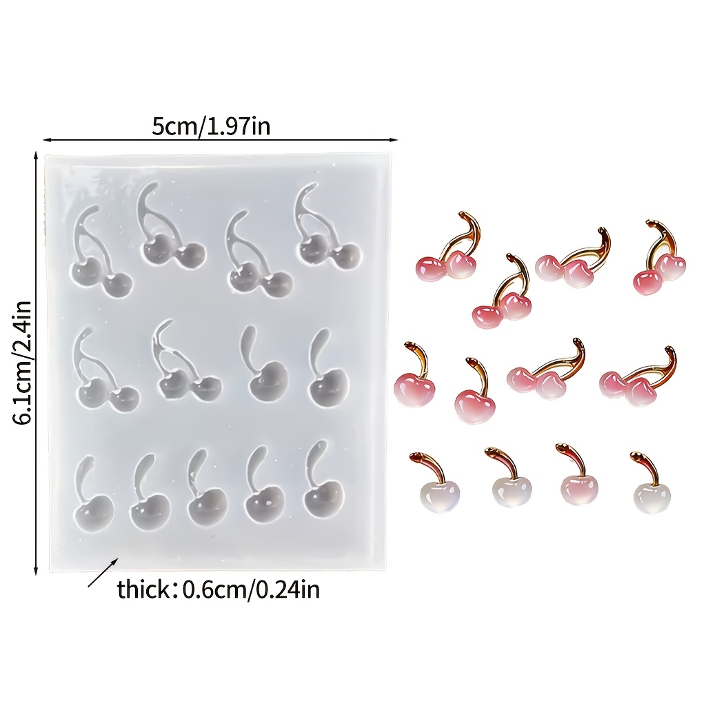 TEMU Decorative Cherry Silicone Mold, Resin Mold, Suitable For Making Soap, Plaster, Polymer Clay And Resin Craft Molds, Perfect For Spring, Easter,