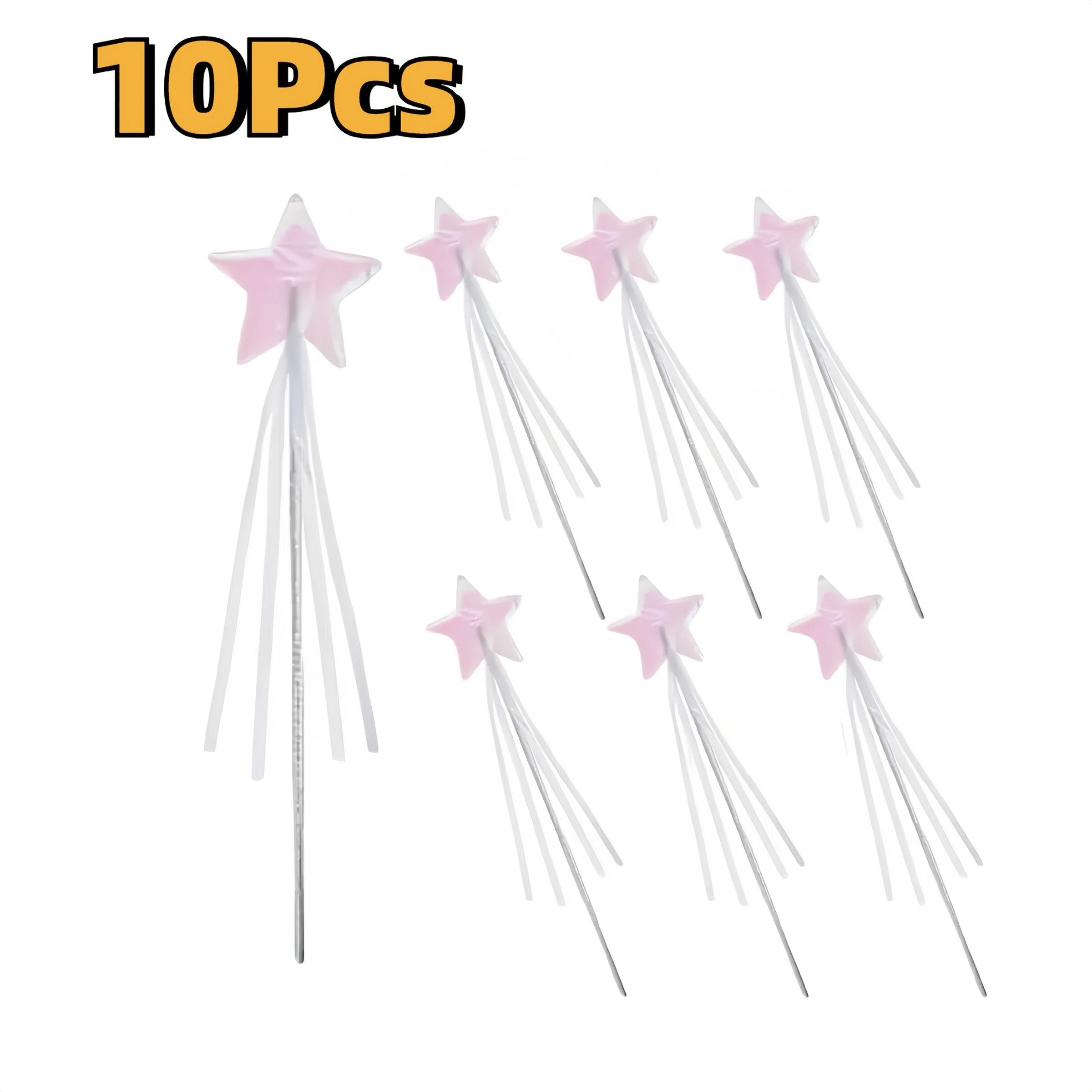 

10pcs Fashionable White Fairy Wands, Plastic Princess Wands For Women Girls, Adult Wand For Party Cosplay Costume Wedding Party Birthday Party Role Play Supplies, For Cosplay & Party