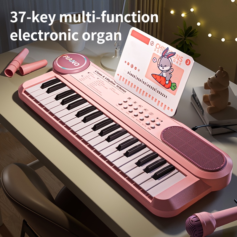  keyboard key multifunction early education musical instrument beginners piano for boys girls finger music playset ideal for christmas halloween birthday gift battery usb powered abs material rose red options details 0