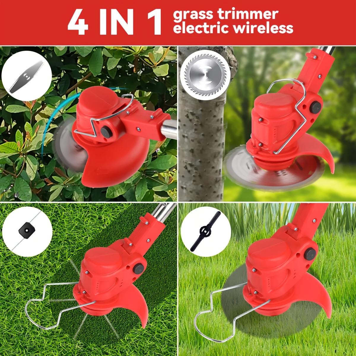 Cordless Grass Trimmer with 2 Batteries - Heavy-Duty Electric Weed Cutter, Lawn Edger & Tree Trimmer - Powerful Motor, Long Reach Shaft, Lightweight Design for Professional & Home Gardening - Compatible with 18V Batteries () - Ideal for Residential/Commercial Use, Weeder Trimmers, Outdoor Maintenance Tool, Ergonomic Handle, Durable Construction, Landscaping Professionals, Garden Edging, Compact Trimmer, Sturdy Build, Landscaping