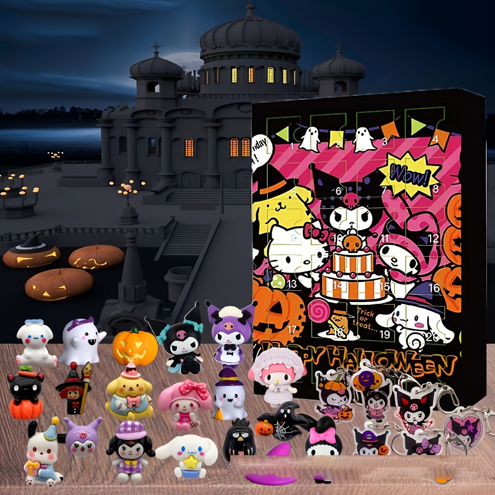 24pcs Sanrio Christmas Countdown Mini Figures Set Holiday Surprise Box Home Desk Decor Party Favor Gift for Friends Family Winter Seasonal Decoration Merry