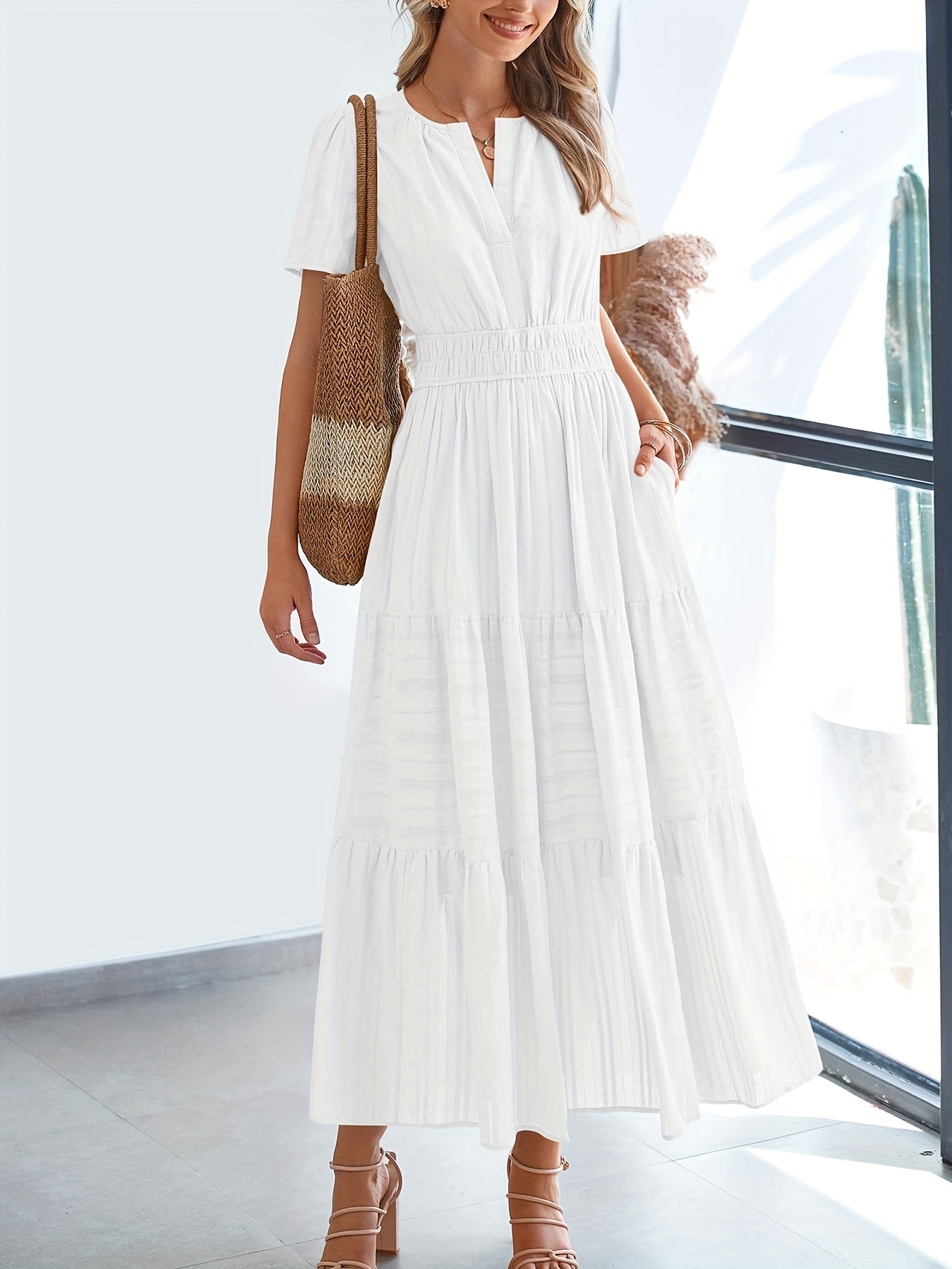 slim fit dress slacks Sleeveless Loose Maxi Dress  Boho Casual Tie Dye Summer Essential  Boho  Beach Hut