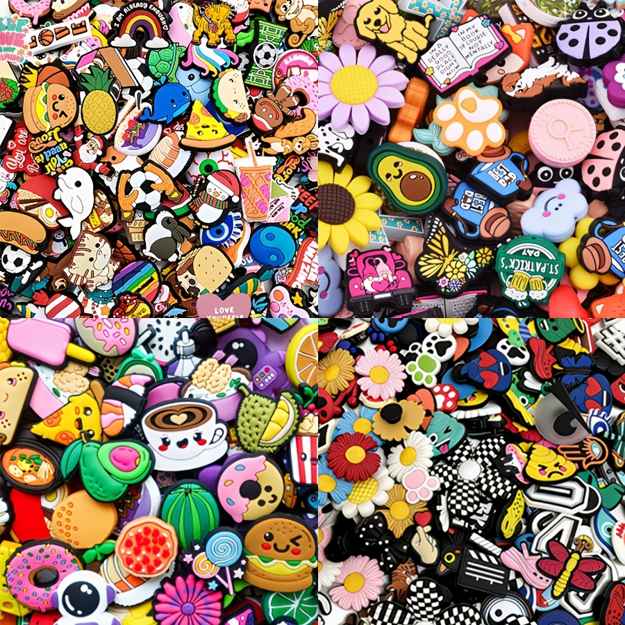 TEMU 15/35/65pcs Fleurs de chaussures de dessin aléatoires, comprenant le thème , le thème de course, le thème de jeu, etc., avec des couleurs riches