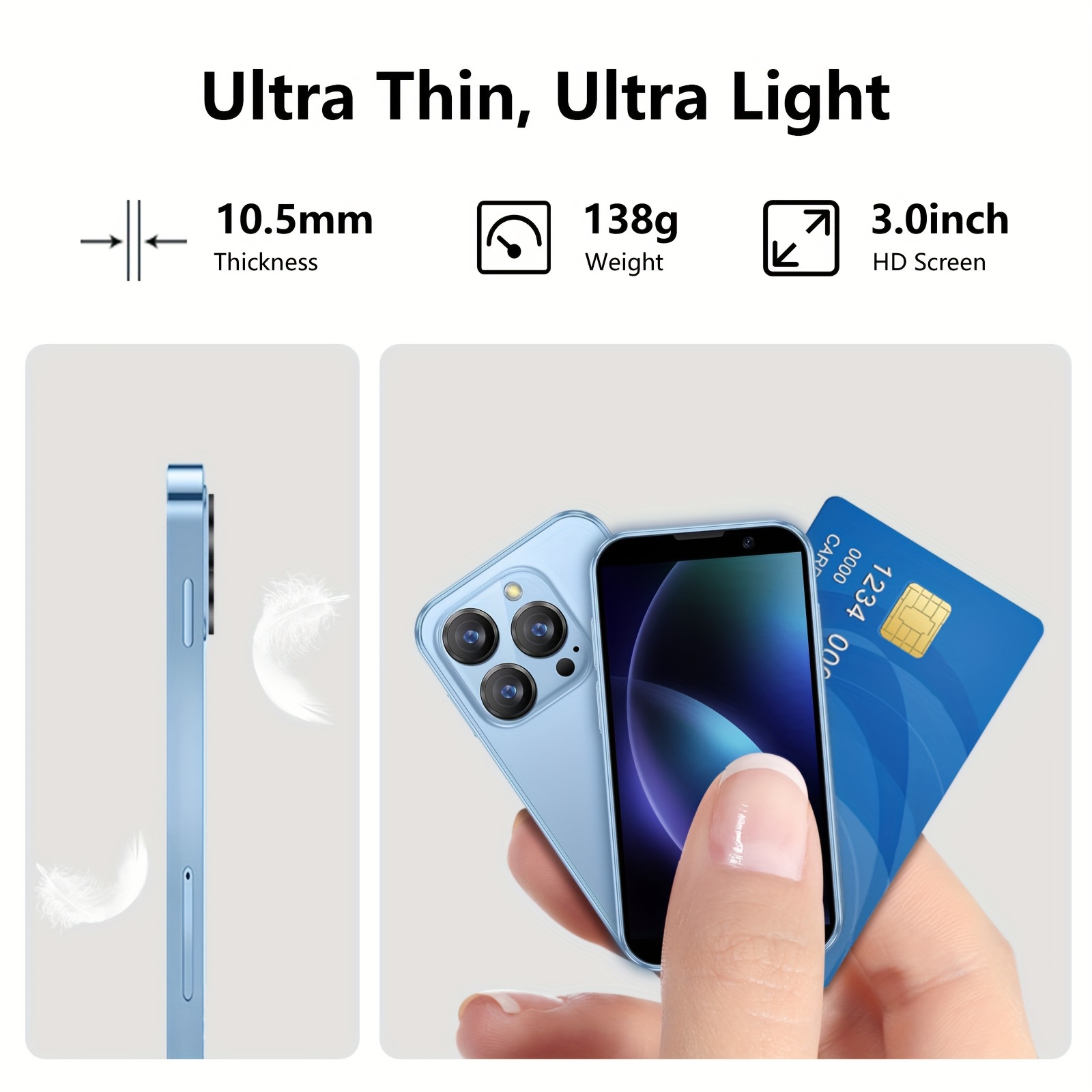 new mini phone with 3 0 hd touchscreen mini smartphone little mobile phone phone with app download kids cellphone pocket 2gb 16gb best backup phone best creative gift Product details 2