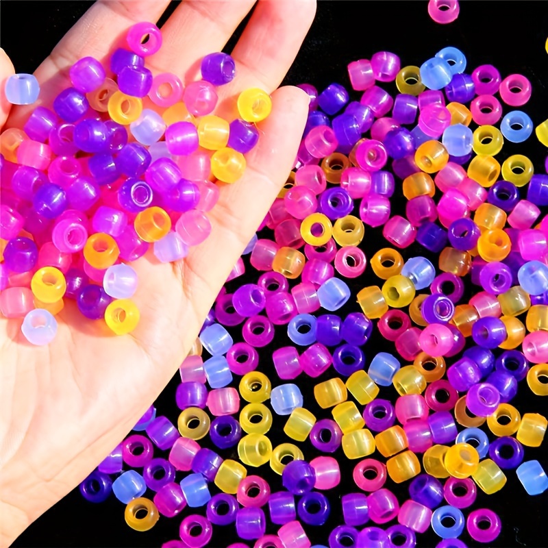 

Acrylic Uv Reactive Beads – 20g Pack, Approx. 110pcs, Multicolored Glow-in-the-dark Beads For Diy Jewelry, Bracelets, Necklaces, Handmade Crafts