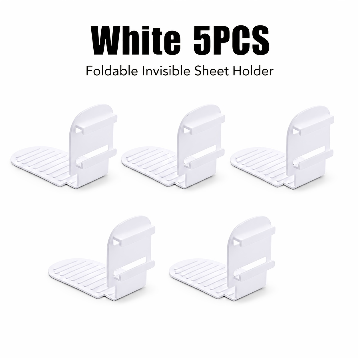 TEMU Lot de 5/9 attaches de drap de lit invisibles améliorées - Pinces de drap de lit réglables en plastique, pinces de drap perçage, pinces de drap