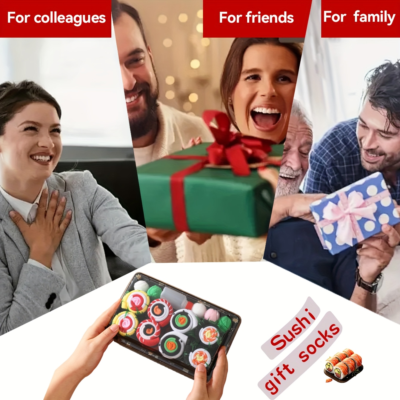 4 Pares de Meias de Valor para Presente de Cintura Média, Design Criativo Unissex Macio e Confortável com Tema de Sushi, Perfeito para Aniversários/Halloween/Ação de Graças/Natal/Reuniões Familiares/Festas de Namoro/Eventos de Festa, Roupa Casual, Uso em Todas as Estações, Ideal para Viagens de Férias/Expedições ao Ginásio, Meias Atléticas Tendências de Outono/Inverno 2025, Meia de Sushi, Meia para Homens, Meia para Homens de Boa Qualidade