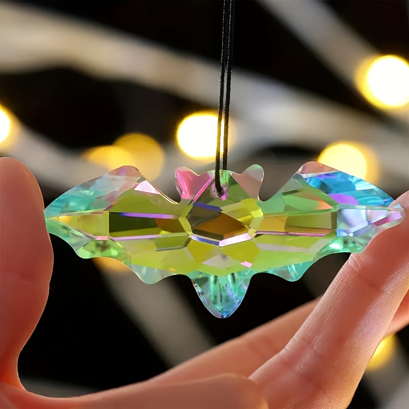 E-shop 7,5 cm aufwendig verarbeiteter Kristall-Fledermaus-Anhänger-Schmuck, fledermausförmige Kristallkunst-Hängedekoration, einzigartiges Geschenk
