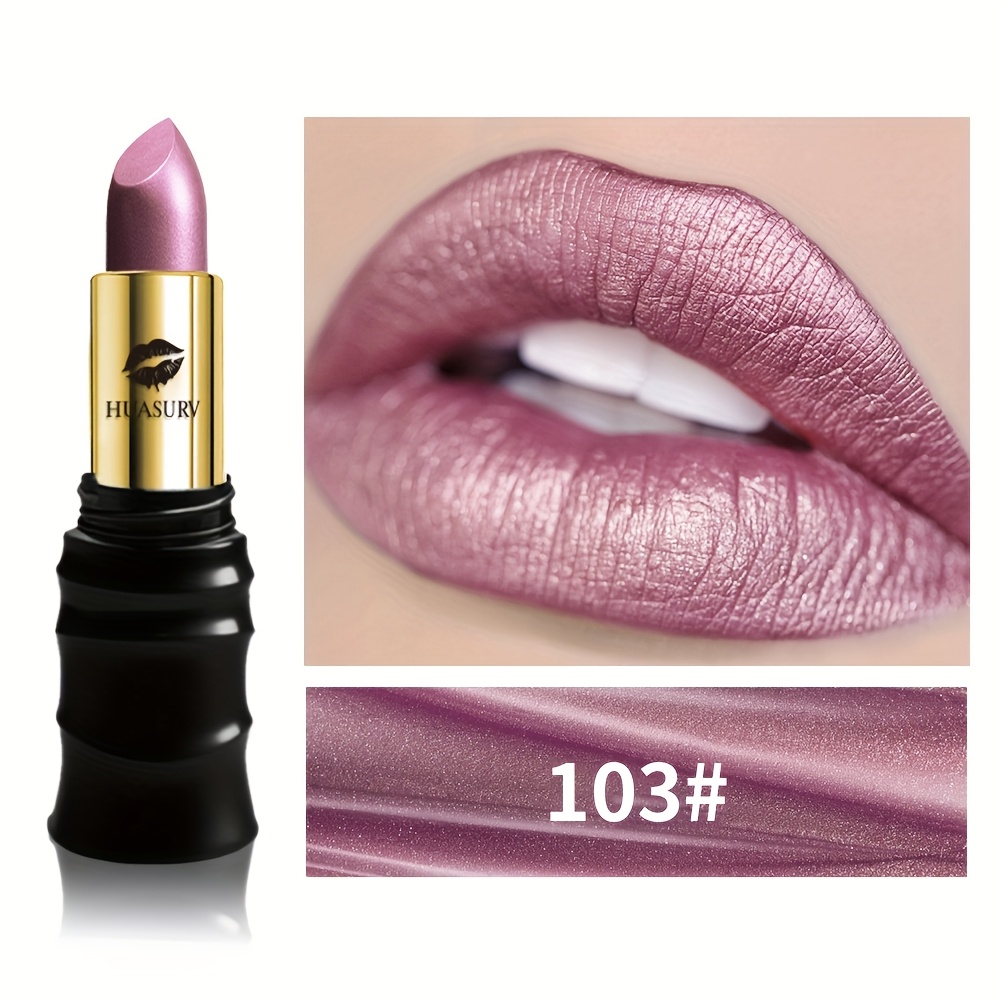 Image of Purple Pearlescent Lipstick, Color, Long-lasting, Not Easy To Fade, Very Suitable For Parties And Music Festivals, Fashionable Lipstick For Women [valentine's Day][girl's Gift][st.paddy's Day]