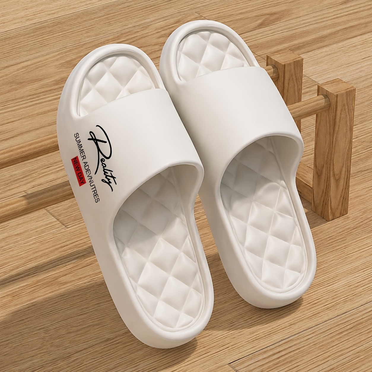 Image of "summer Adevnuter"design Womens Slippers, Quick Dry Bathroom Indoor Shoes, Quiet Soft Sole For Shower Home, Cozy House Slippers Unisex, Women Shoes