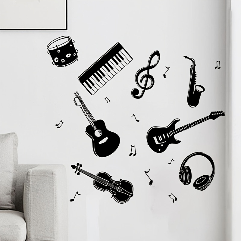 Violin Music Wall Decal Sticker - 76x135cm Abstract Instrument Vinyl Mural, Waterproof