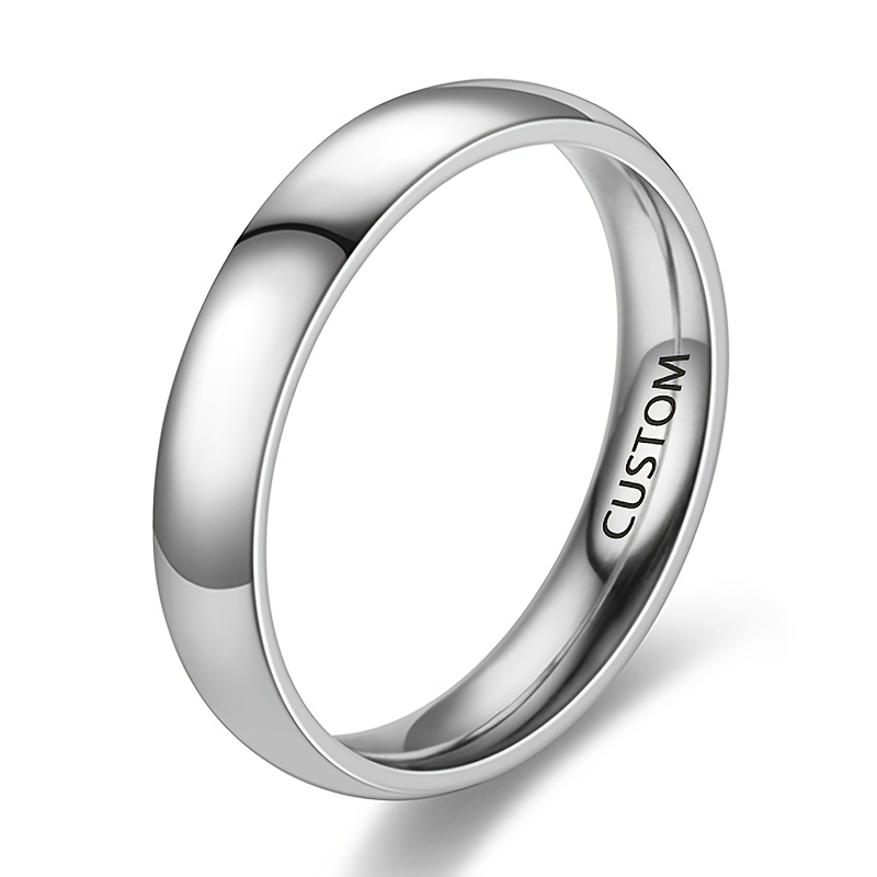 E-shop Personalisierte Gravur-Ringe für Paare mit individuellen Initialen und , Edelstahl 4mm Ring – Perfektes Geschenk zum Jubiläum oder Valentinstag