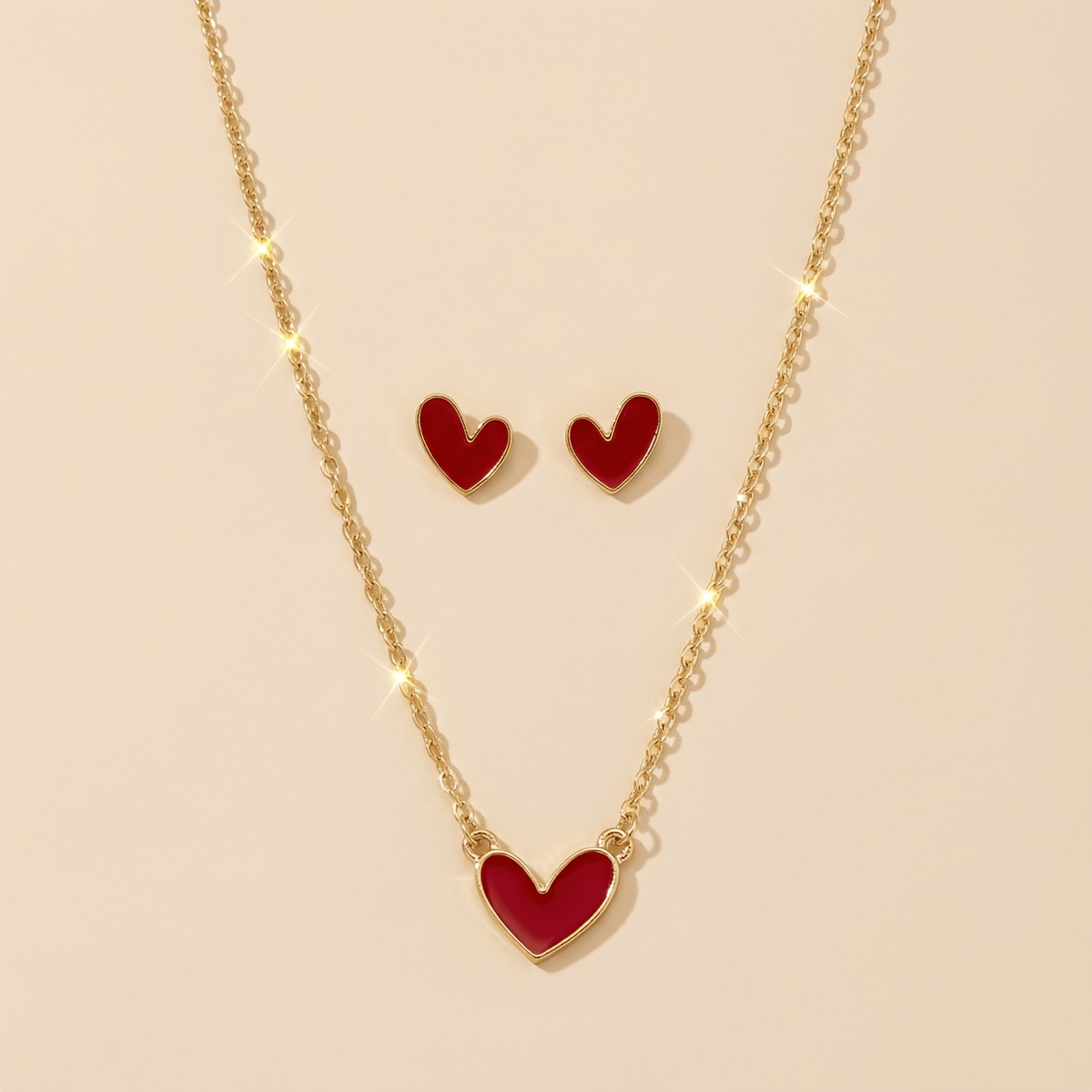 TEMU 1 Set de 3 Elegantes y Dulces Aretes de , Collar, Set de Joyería para Mujer – Diseño Asimétrico Elegante y Fácil de en Aleación de , Adecuado