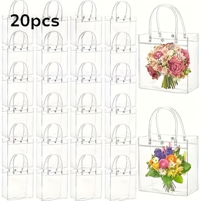 TEMU Gift For Her/him Give Her/him A 20pcs Set Of Pvc Transparent Reusable Small Gift Bags, Suitable For Party Favors, Weddings, Halloween, Perfectly