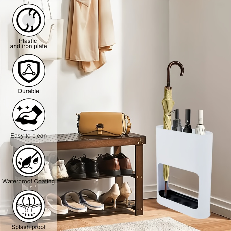 オシャレな方型傘立て - 水受けトレイ付き、便利な収納