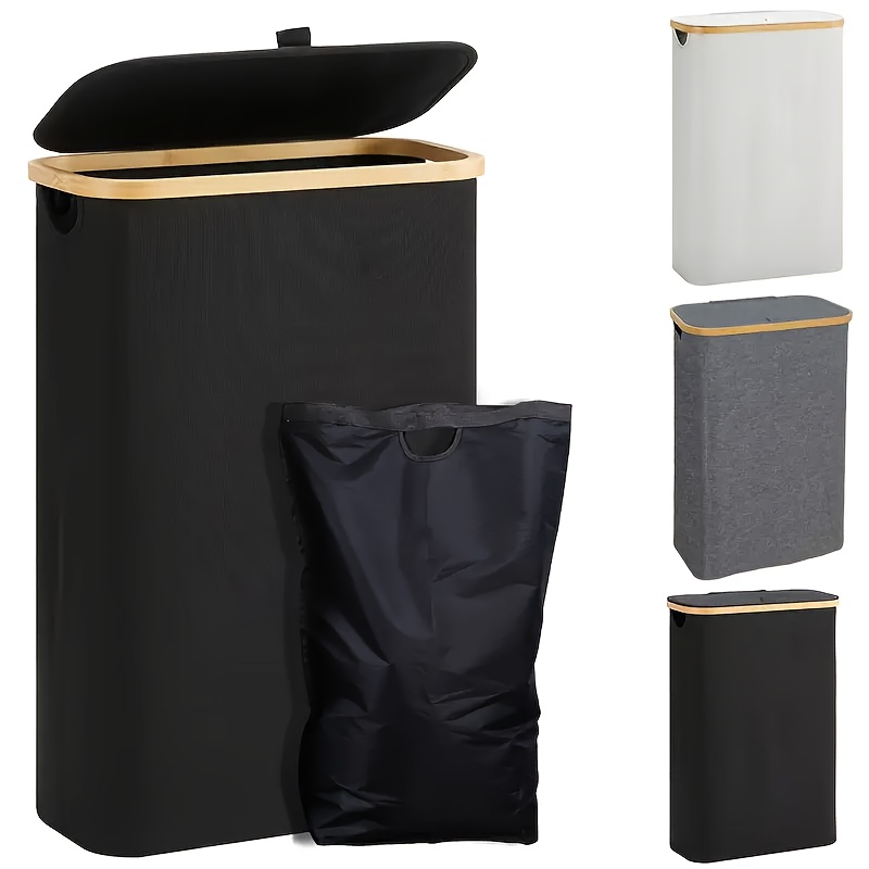 DOKEHOM Cesta Biancheria Pieghevole 90L - Sacco Per Bucato Con Manici Alluminio Beige 819703
