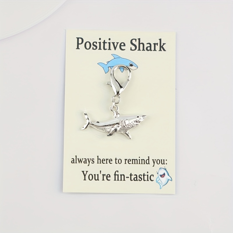 Set Of 1/3/5 Interesting Shark Keychains With Positive Cards, Conveying Of Positive Support, Making It A Suitable Gift For For Christmas, Thanksgiving, Birthdays, And Teacher's Day.