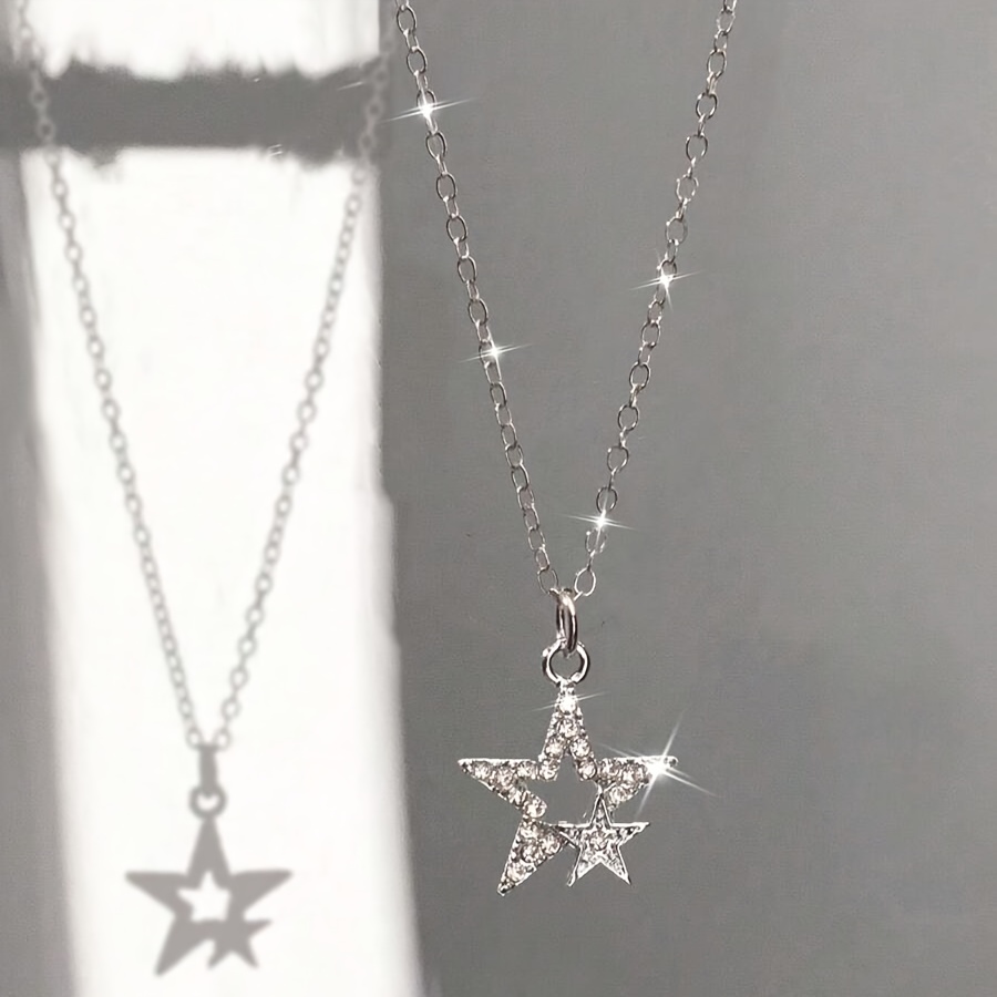 Fashion Rhinestone Star Pendant Necklace For Women